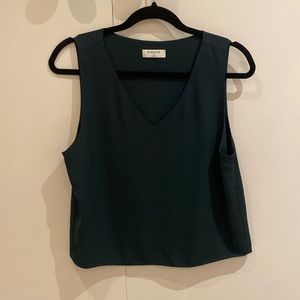 Babaton Forest Green V-Neck Tank Top Blouse